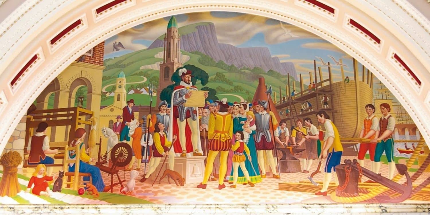 Mural depicting Arthur Chichester