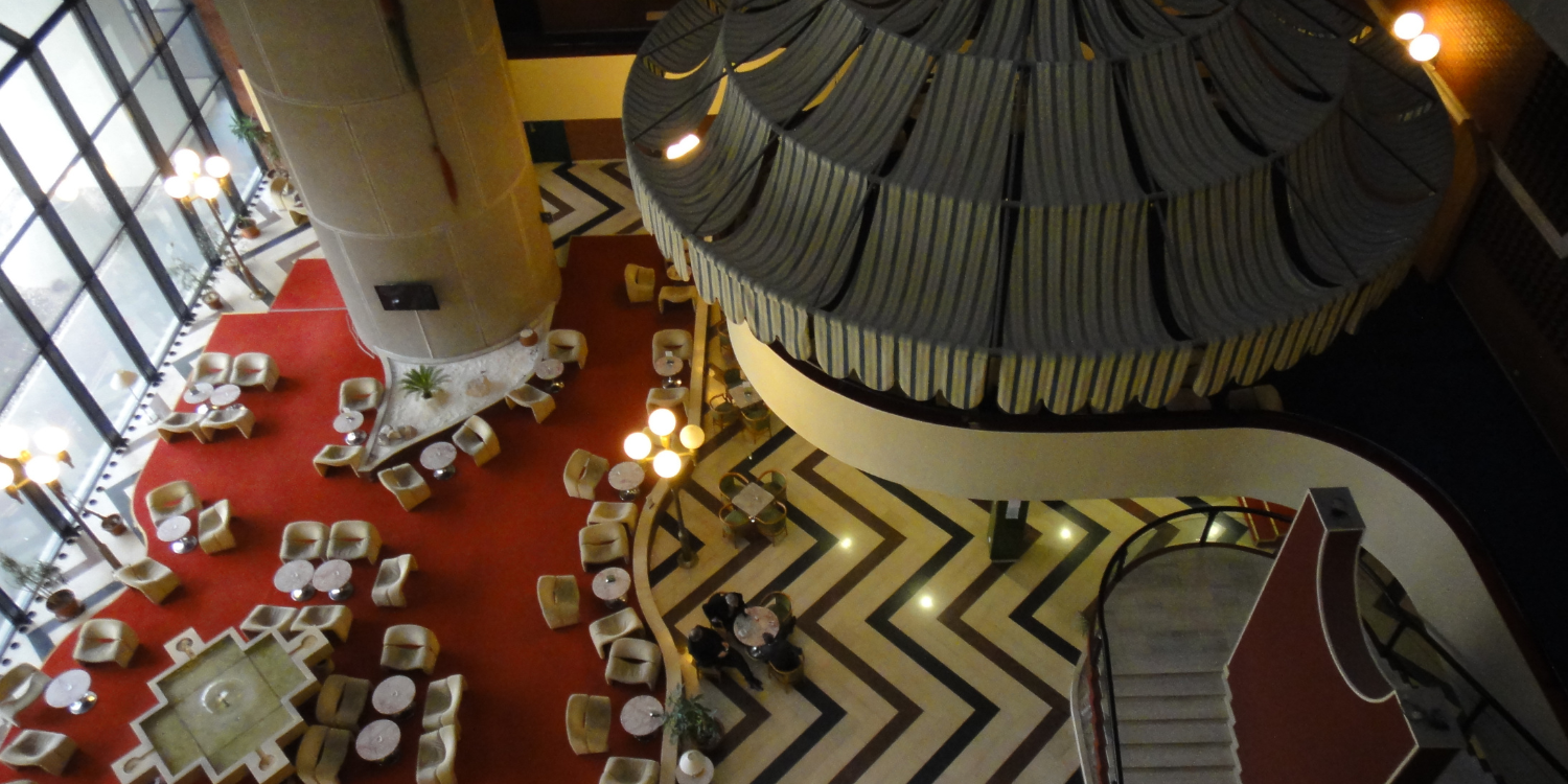 The lobby of the Sarajevo Holiday Inn