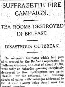 Bellevue tearooms in Belfast destroyed